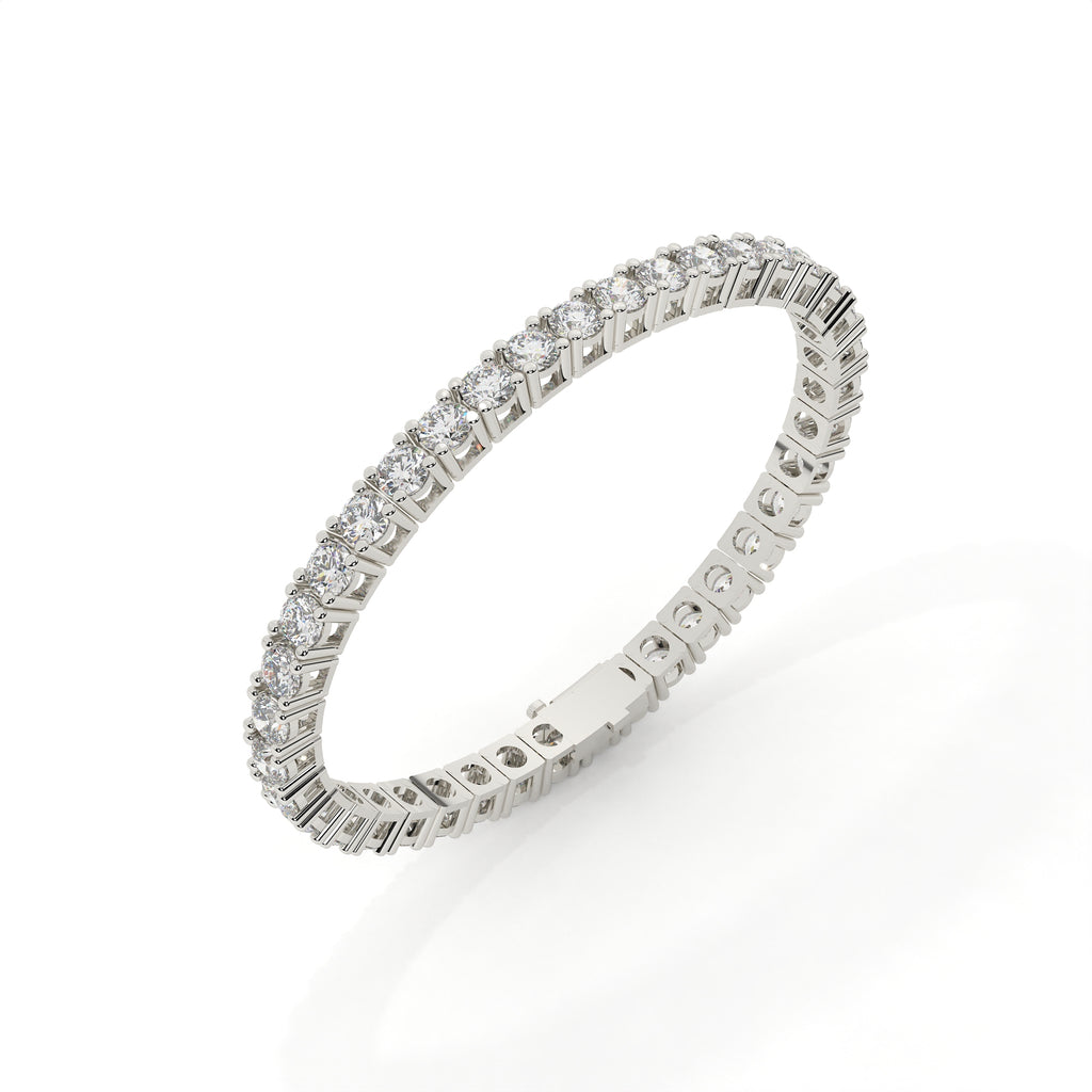 3.31 Carat Modern Round Cut Lab Grown Diamond Tennis Bracelet