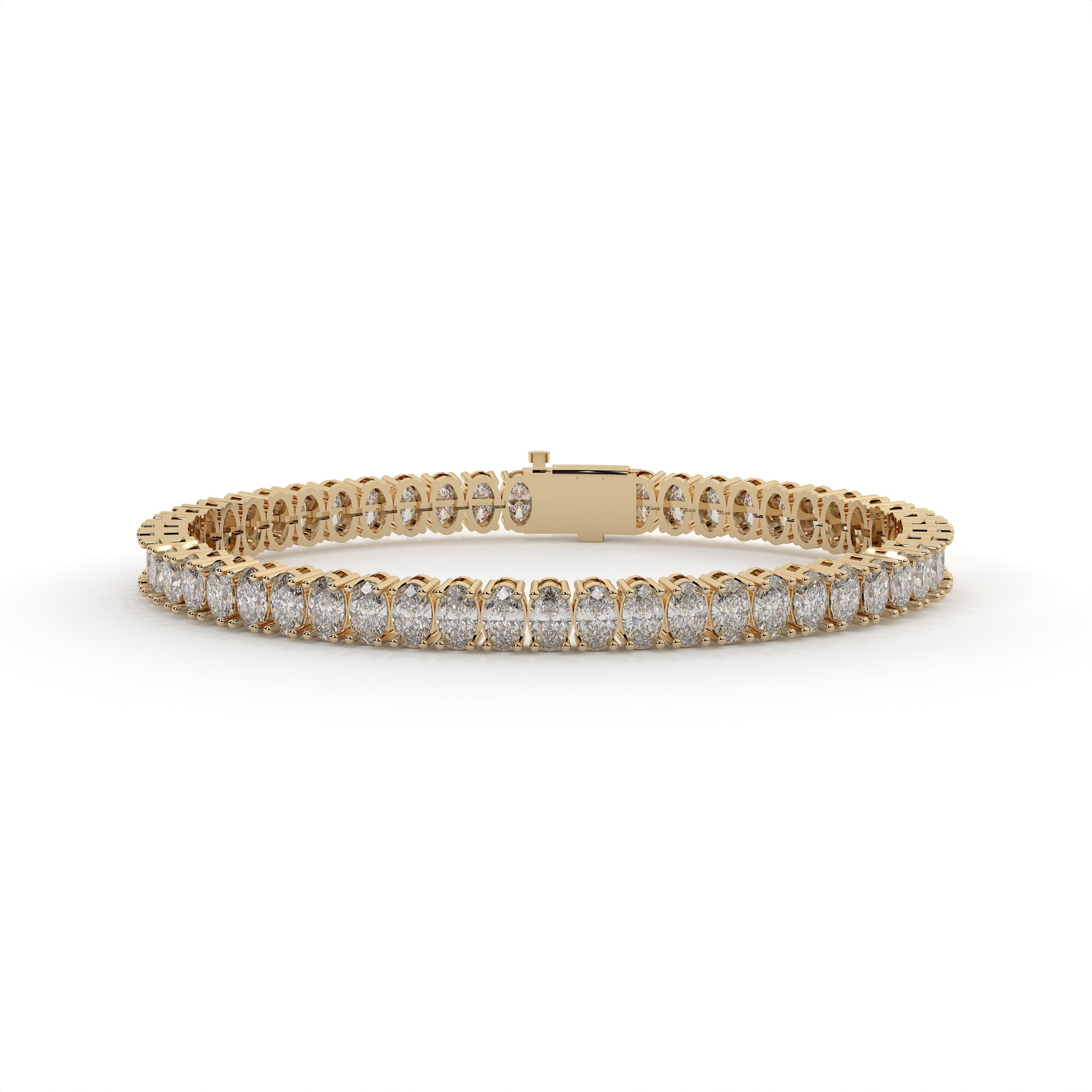 Oval Cut Diamond 4 Prong Tennis Bracelet