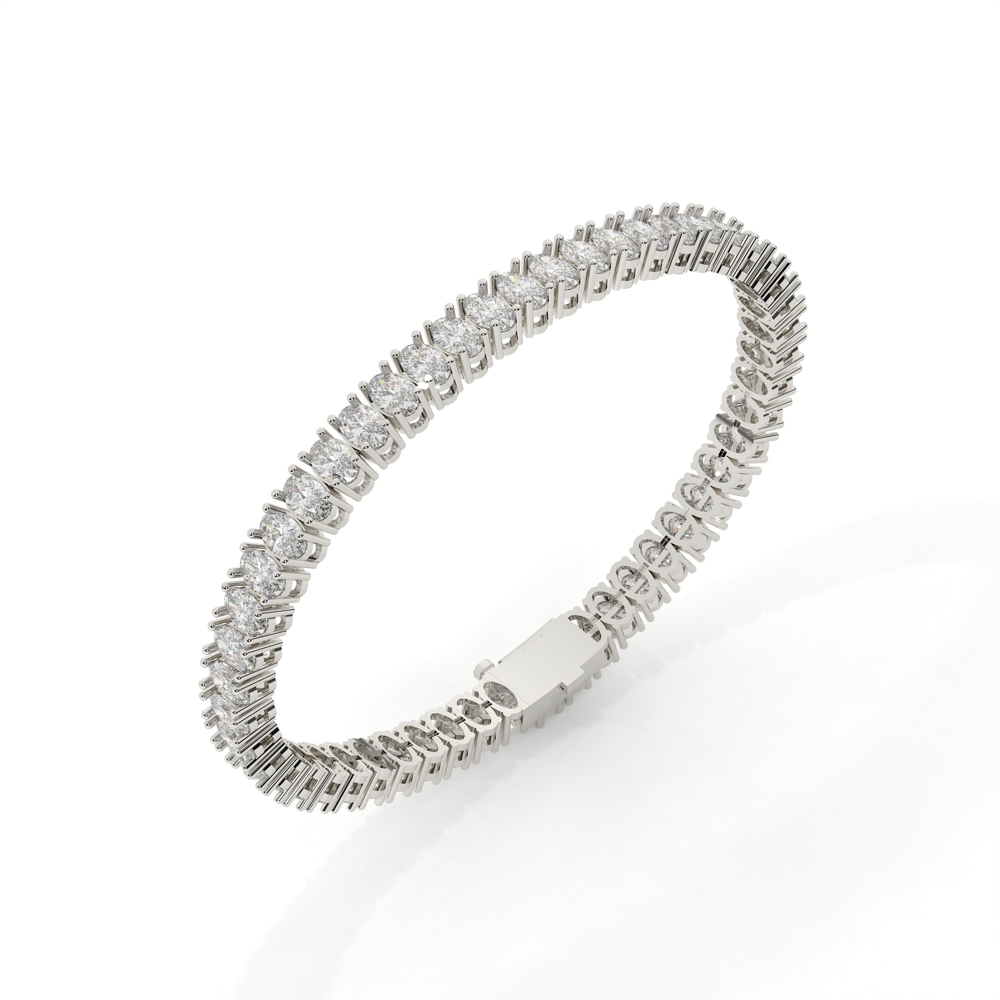9.29 Carat Oval Cut Diamond 4 Prong Tennis Bracelet