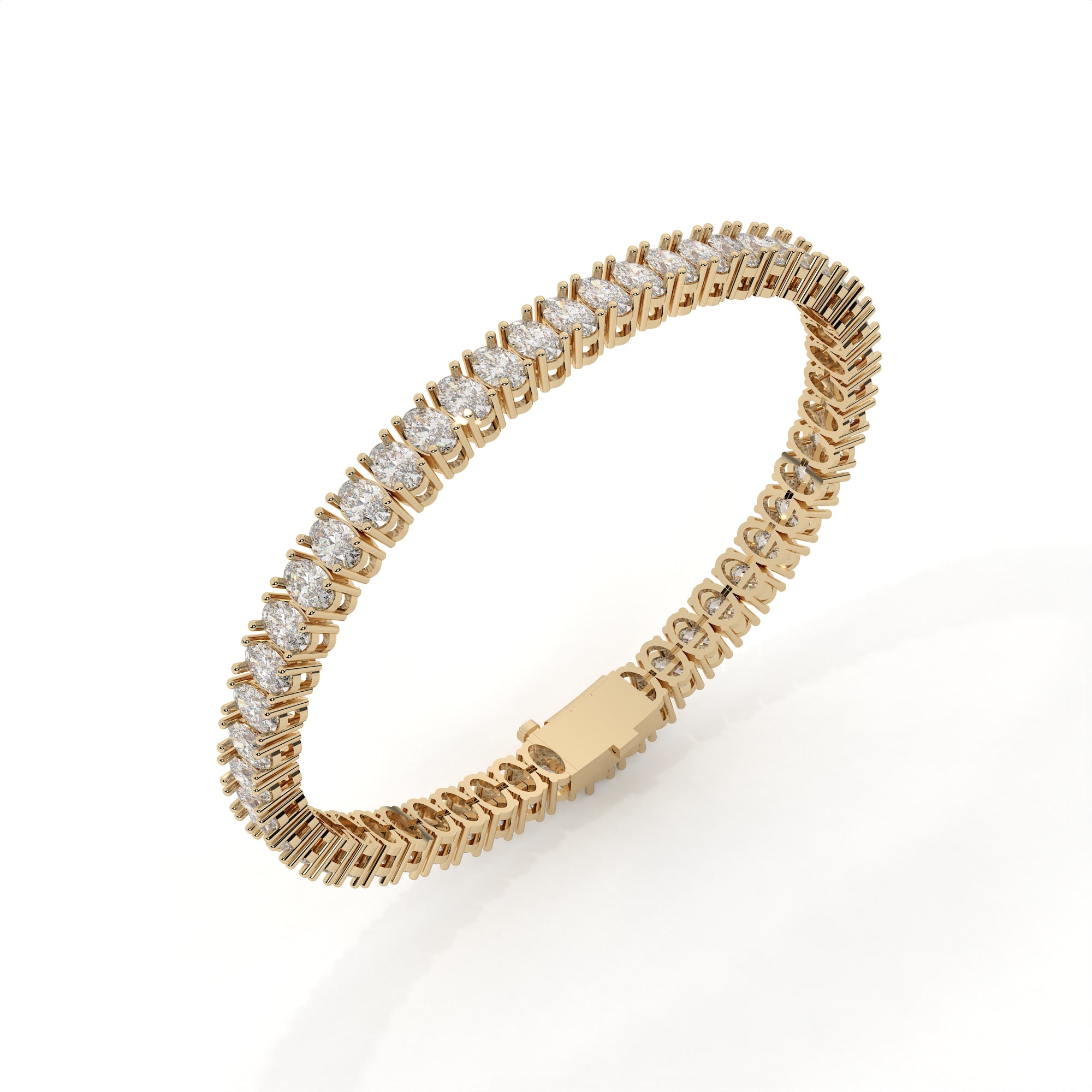 9.29 Carat Oval Cut Diamond 4 Prong Tennis Bracelet
