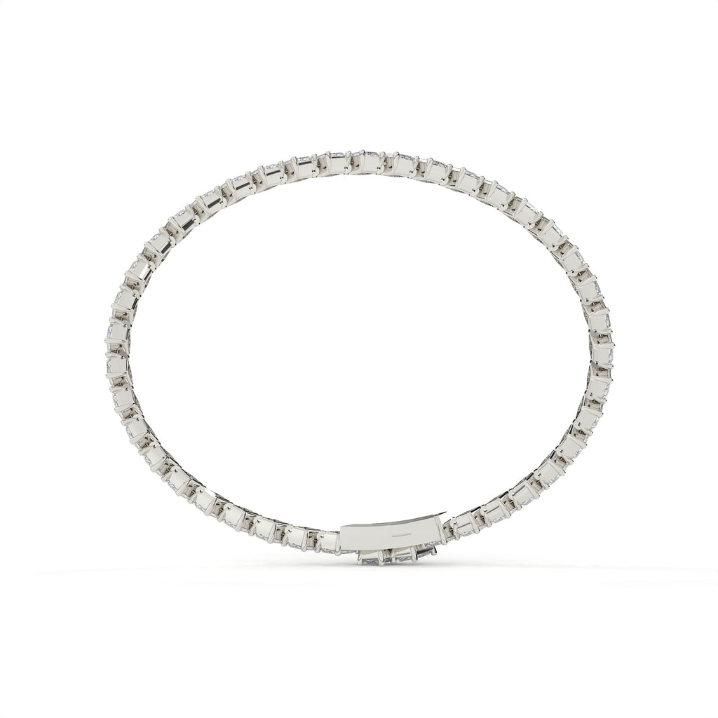 13.74 Carat Classic Emerald Cut Diamond Tennis Bracelet
