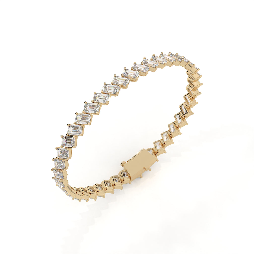 13.74 Carat Classic Emerald Cut Diamond Tennis Bracelet