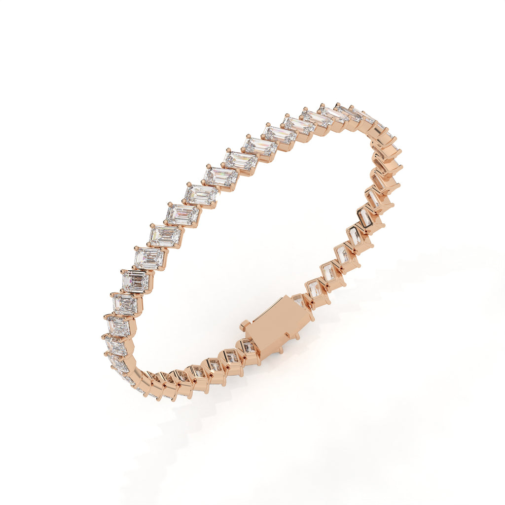 13.74 Carat Classic Emerald Cut Diamond Tennis Bracelet