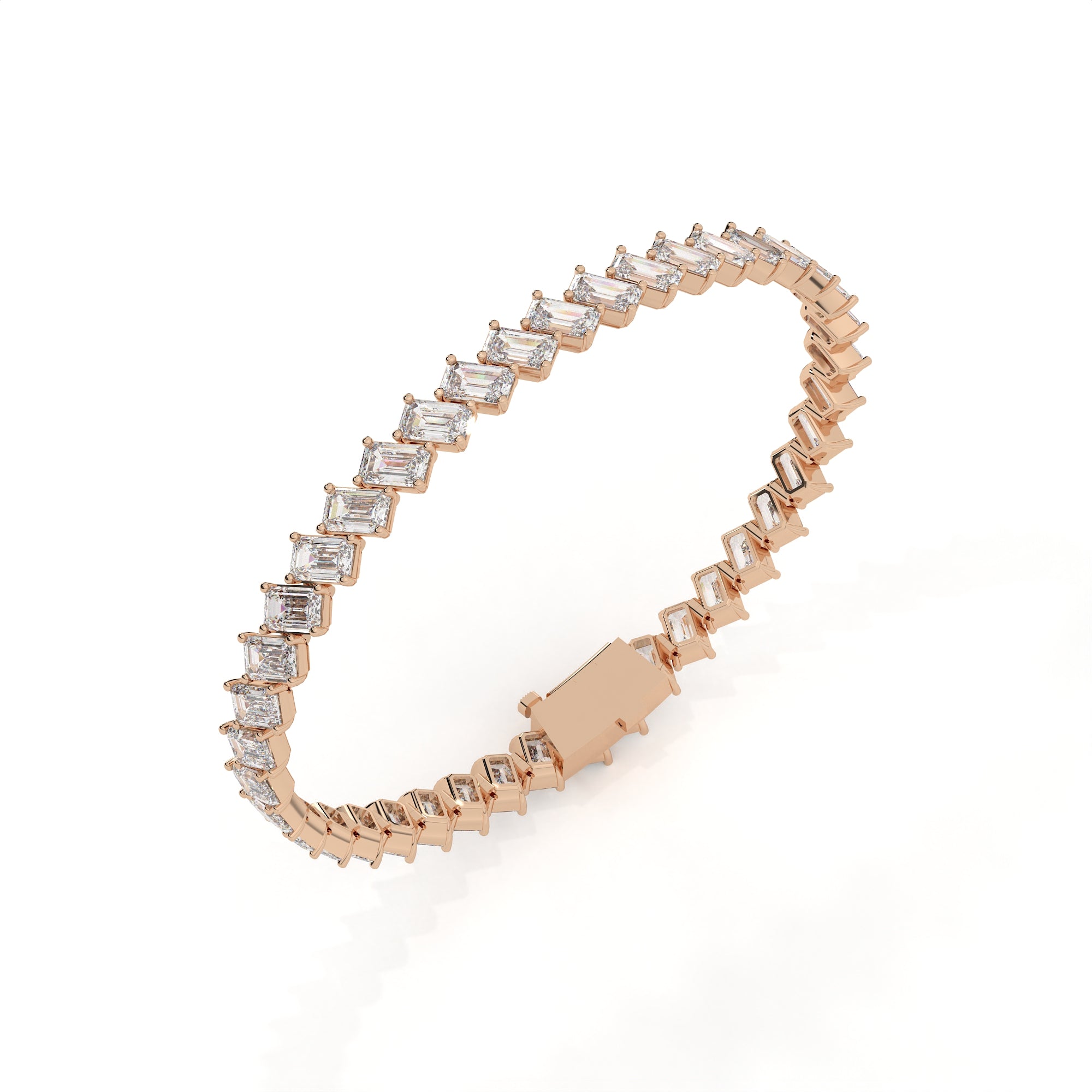 13.74 Carat Classic Emerald Cut Diamond Tennis Bracelet