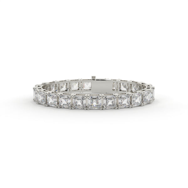 Asscher Cut Lab Grown Diamond Tennis Bracelet