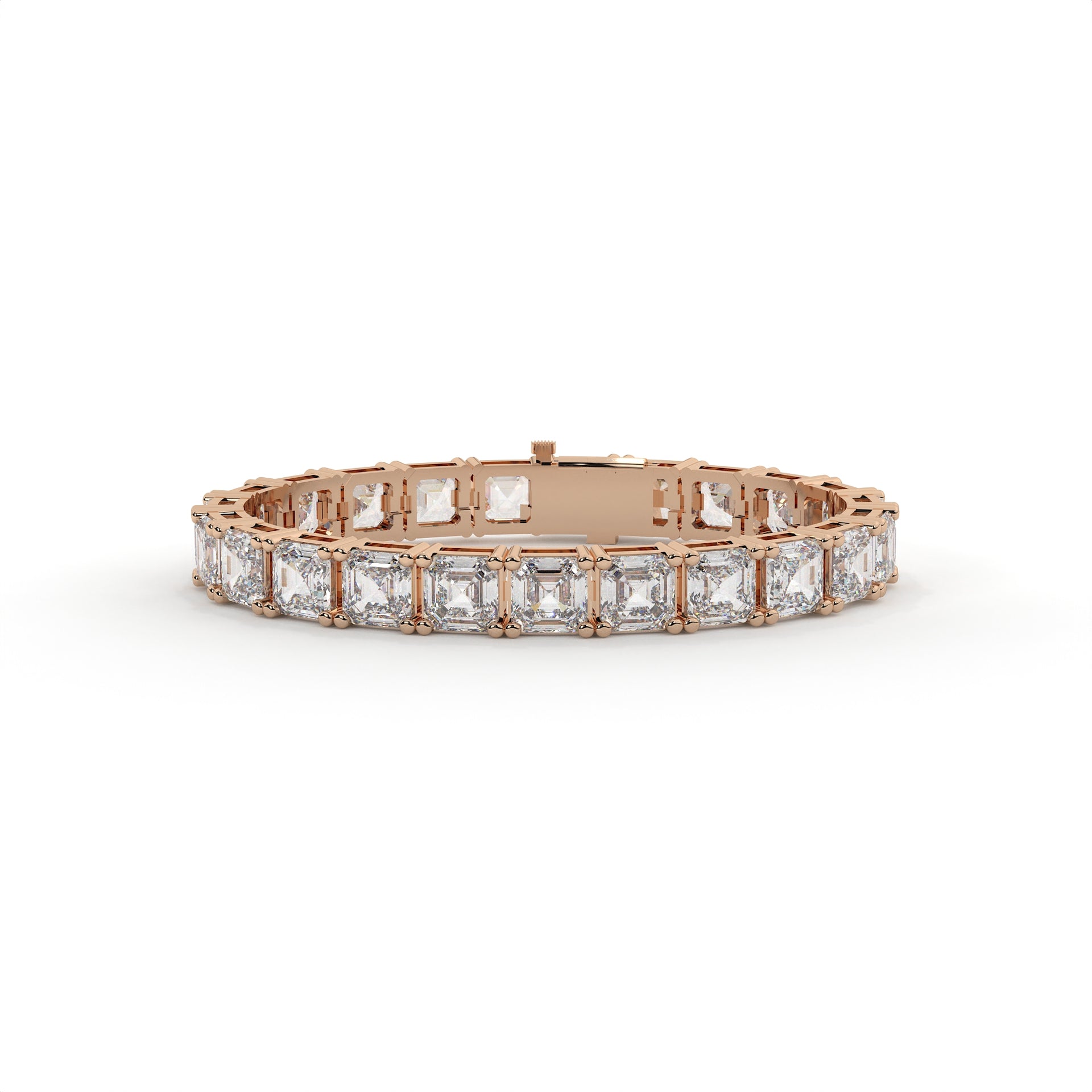 Asscher Cut Lab Grown Diamond Tennis Bracelet