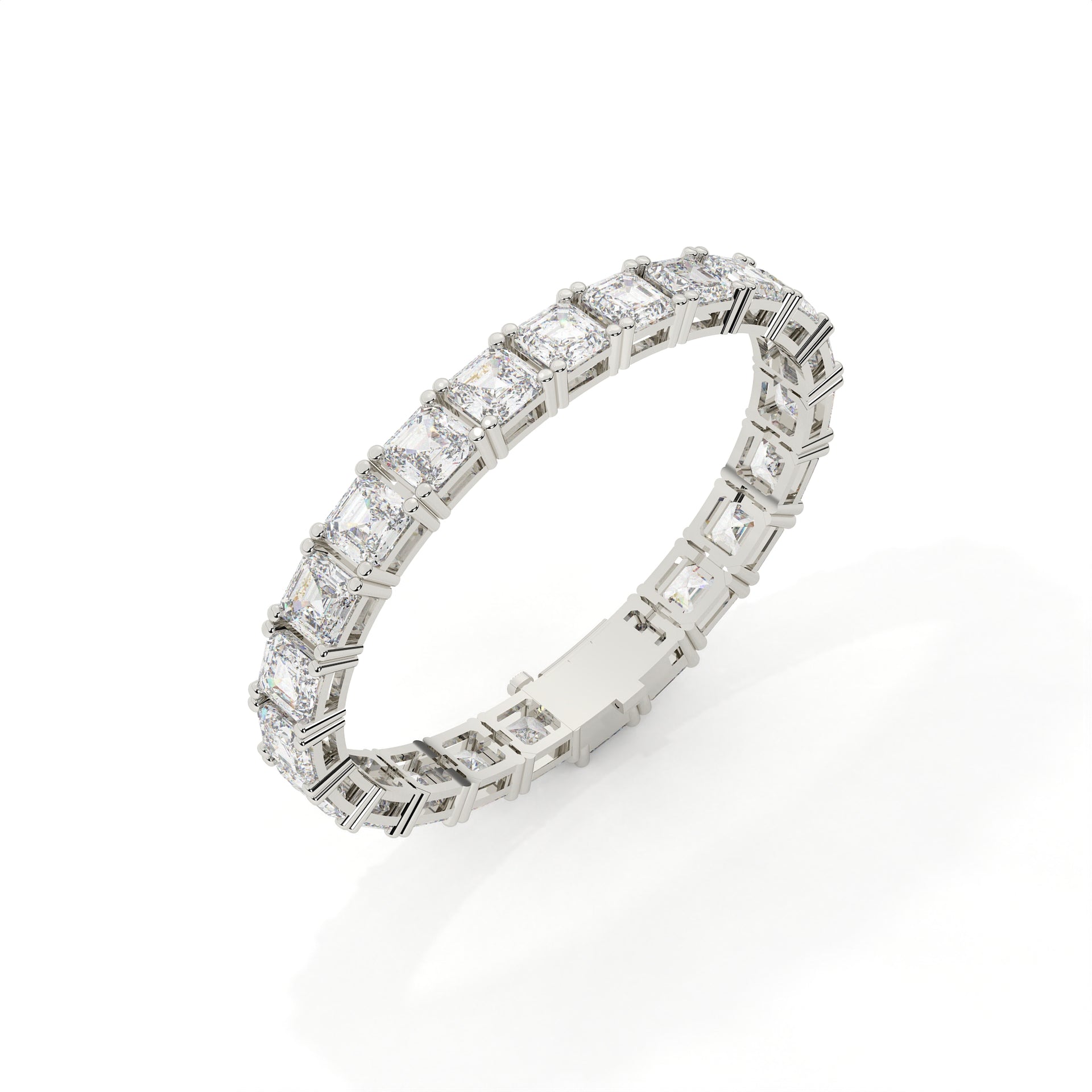 Asscher Cut Lab Grown Diamond Tennis Bracelet