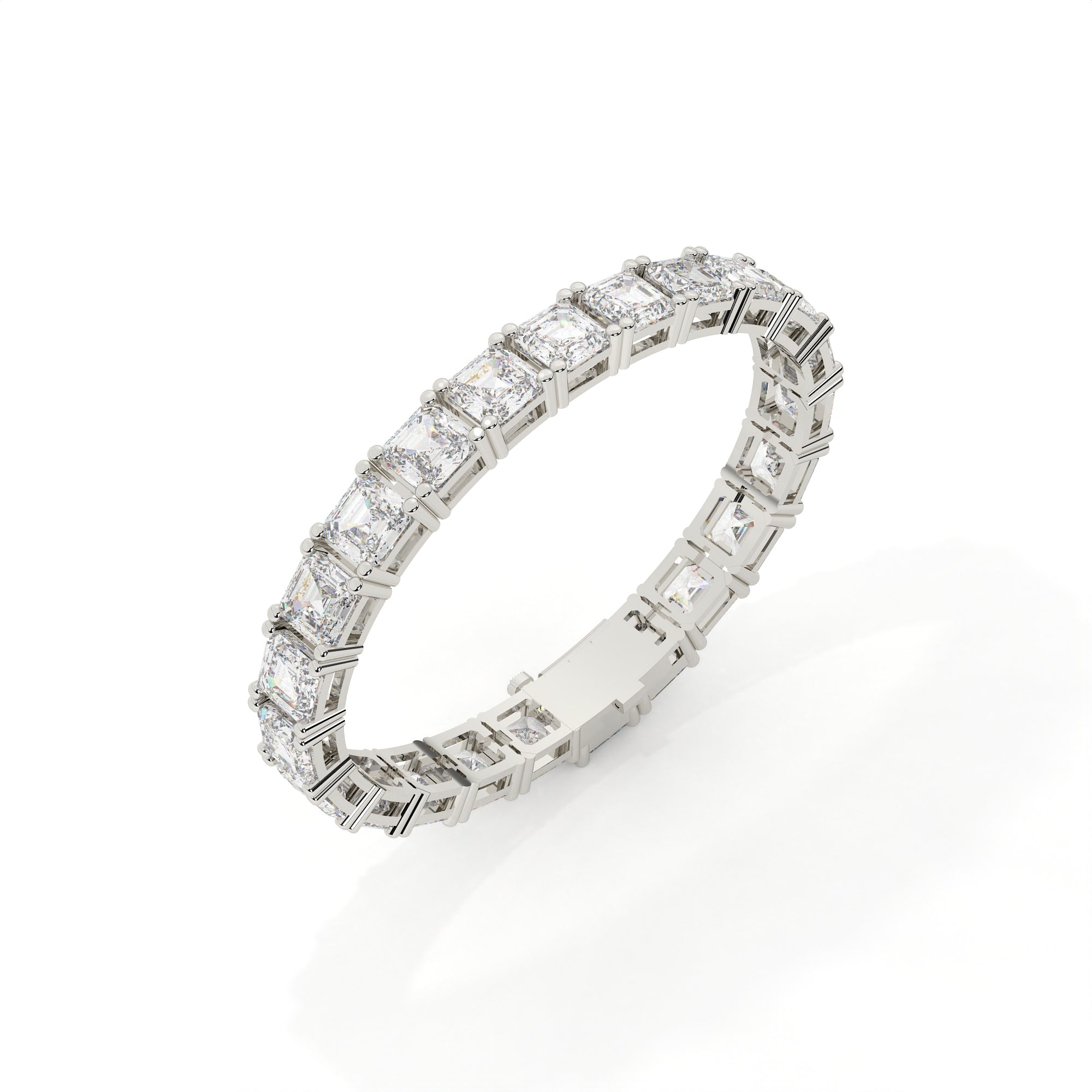 23.10 Carat Asscher Cut Lab Grown Diamond Tennis Bracelet