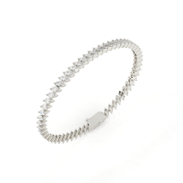 4.14 Carat Marquise Shape Lab Diamond Tennis Bracelet