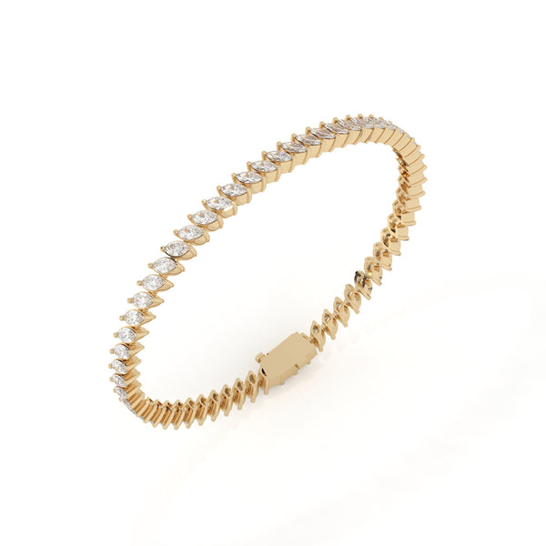 Marquise Shape Lab Diamond Tennis Bracelet