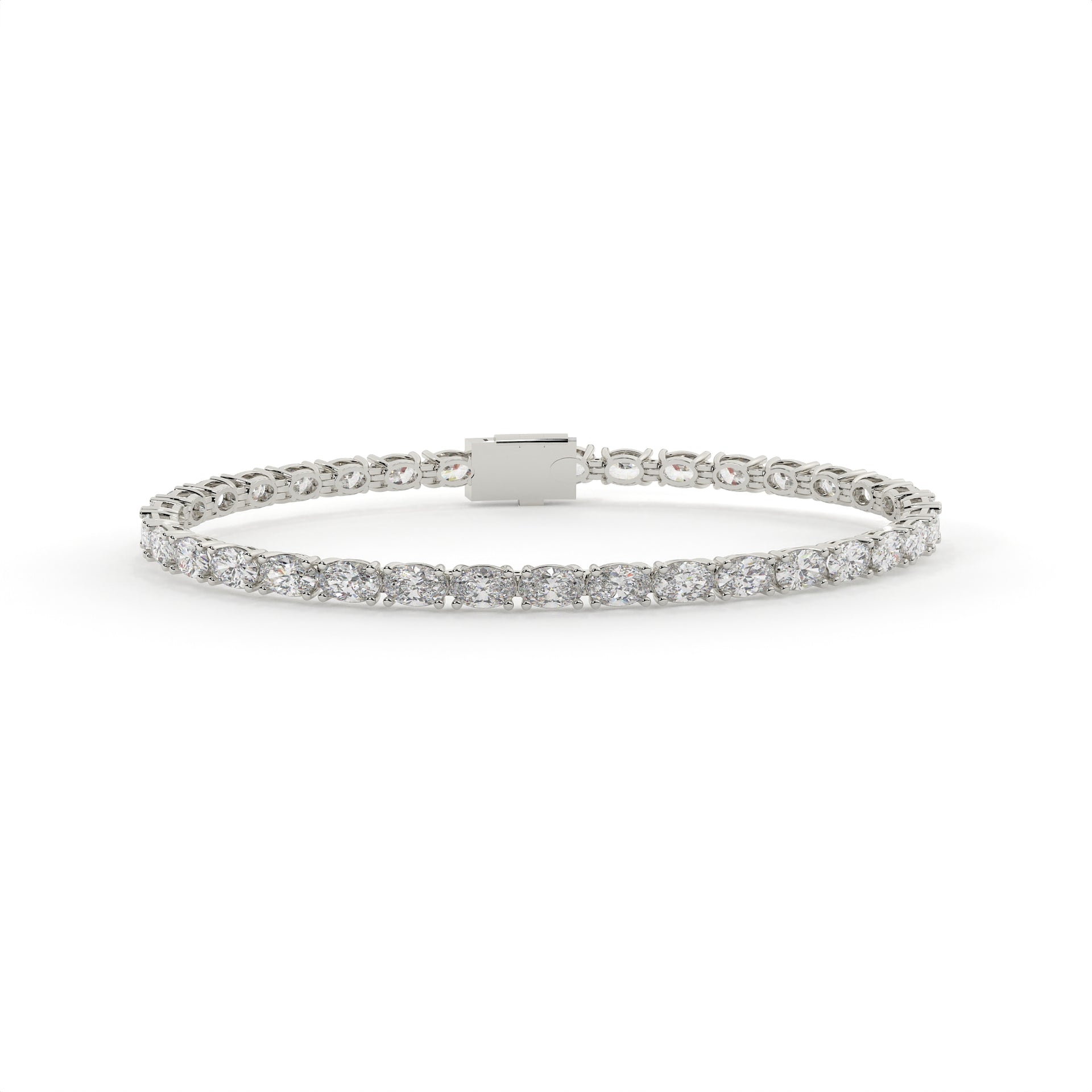 Multiple Oval Cut Lab Diamond Tennis Bracelet