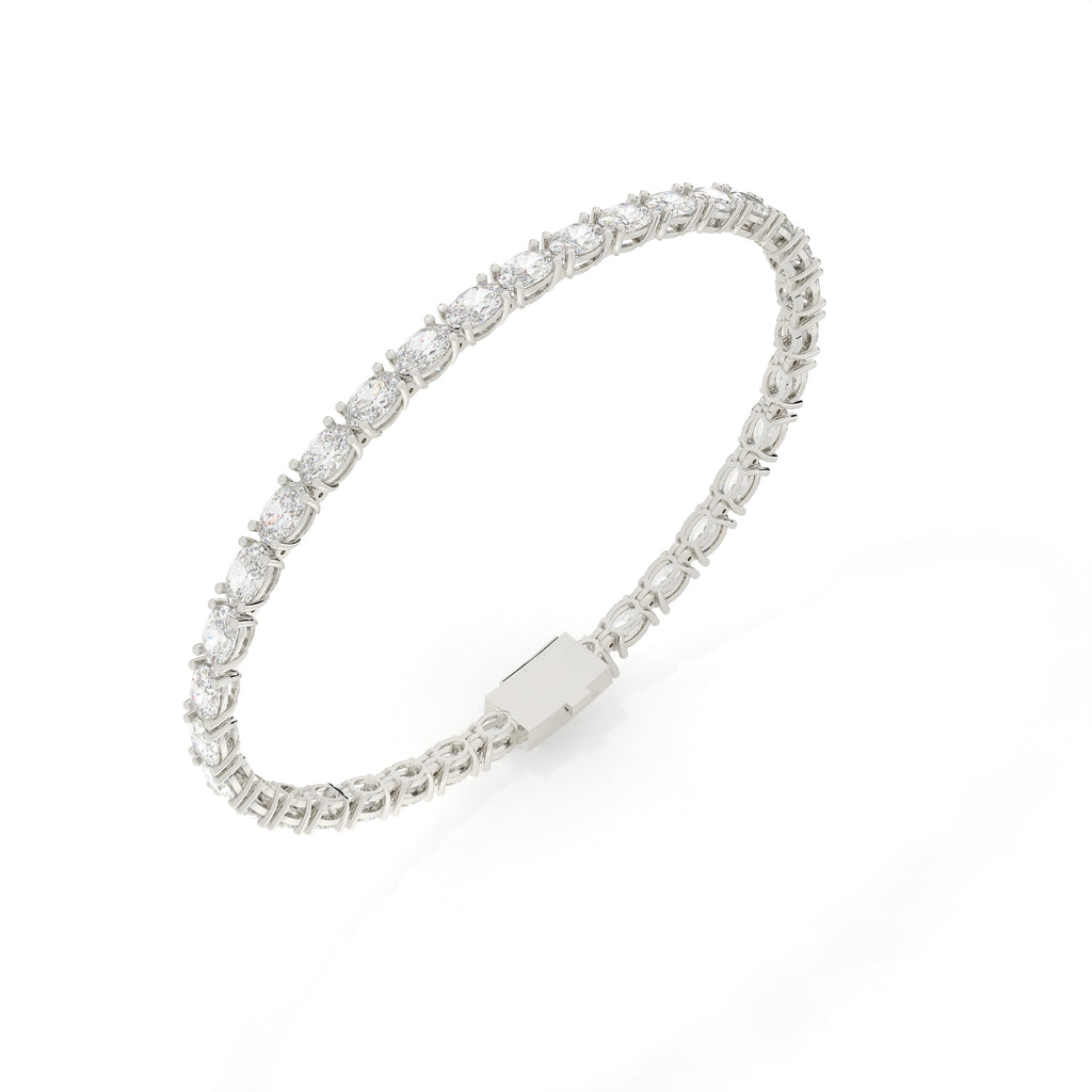 7.14 Carat Multiple Oval Cut Lab Diamond Tennis Bracelet