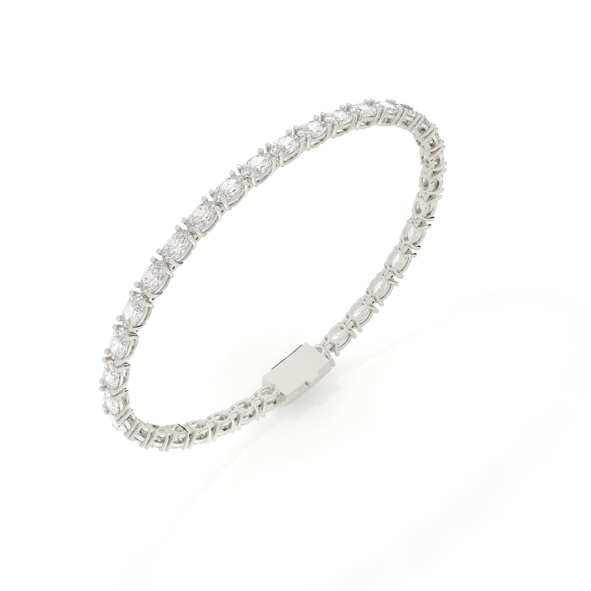 7.14 Carat Multiple Oval Cut Lab Diamond Tennis Bracelet