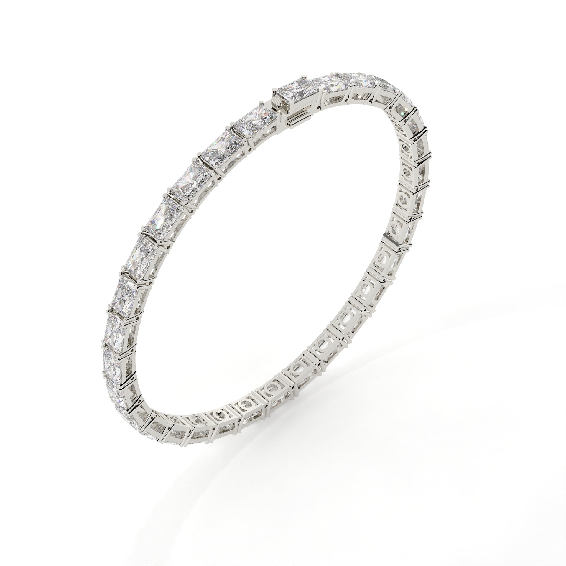 20.50 Carat Radiant Diamond Tennis Bracelet