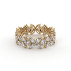 Marquise Cut Diamond Floral Eternity Band