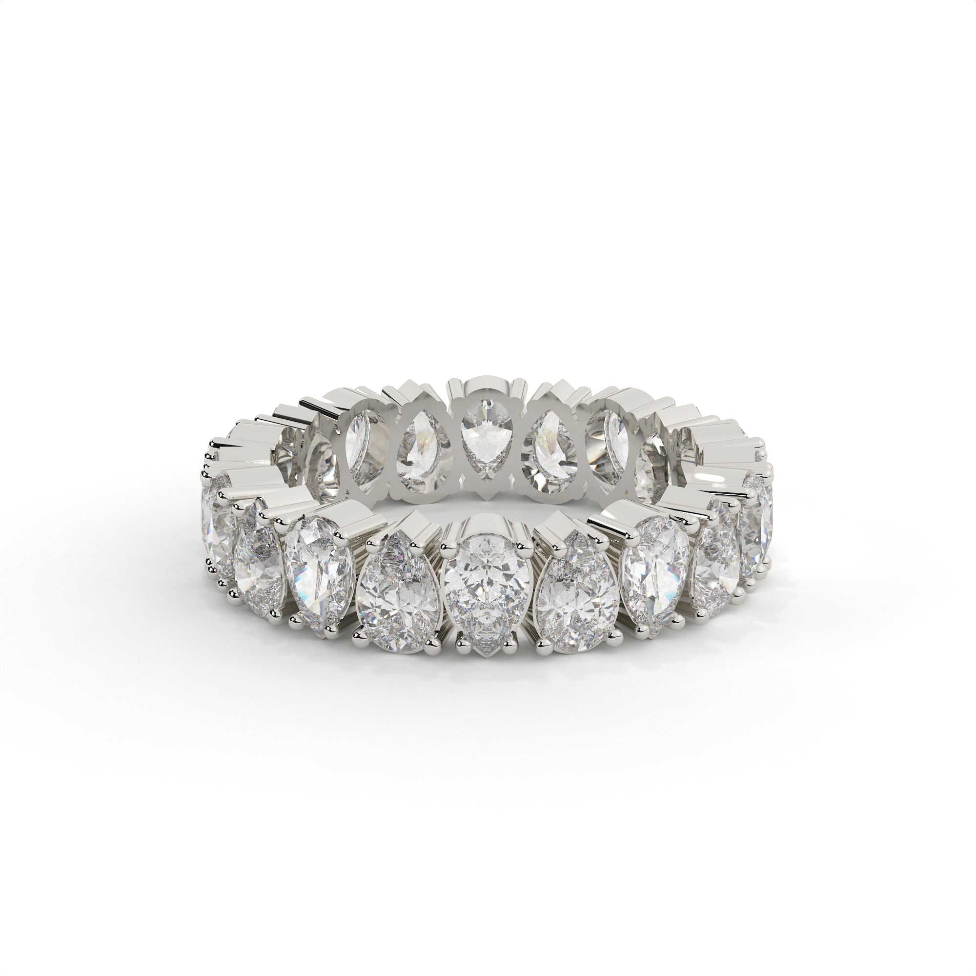 3 Carat Pear Diamond Eternity Wedding Band