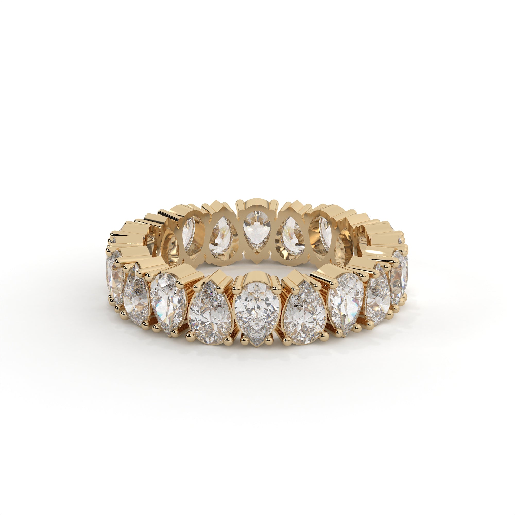 3 Carat Pear Diamond Eternity Wedding Band