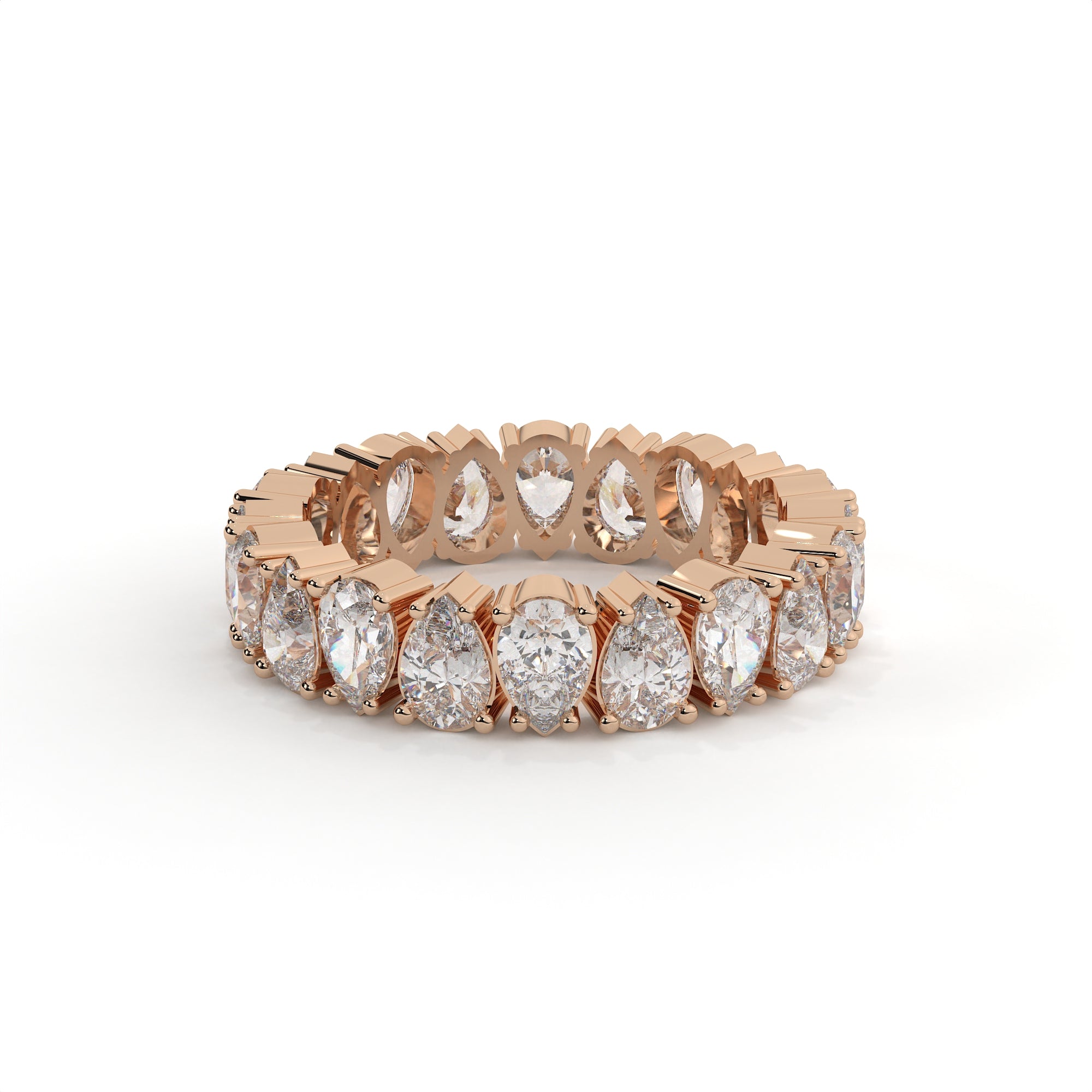 3 Carat Pear Diamond Eternity Wedding Band