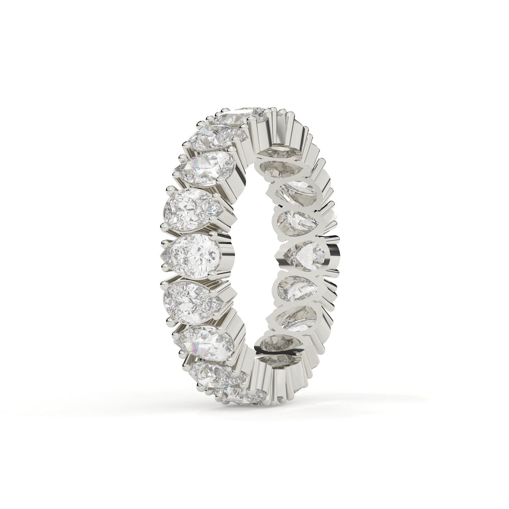 3 Carat Pear Diamond Eternity Wedding Band