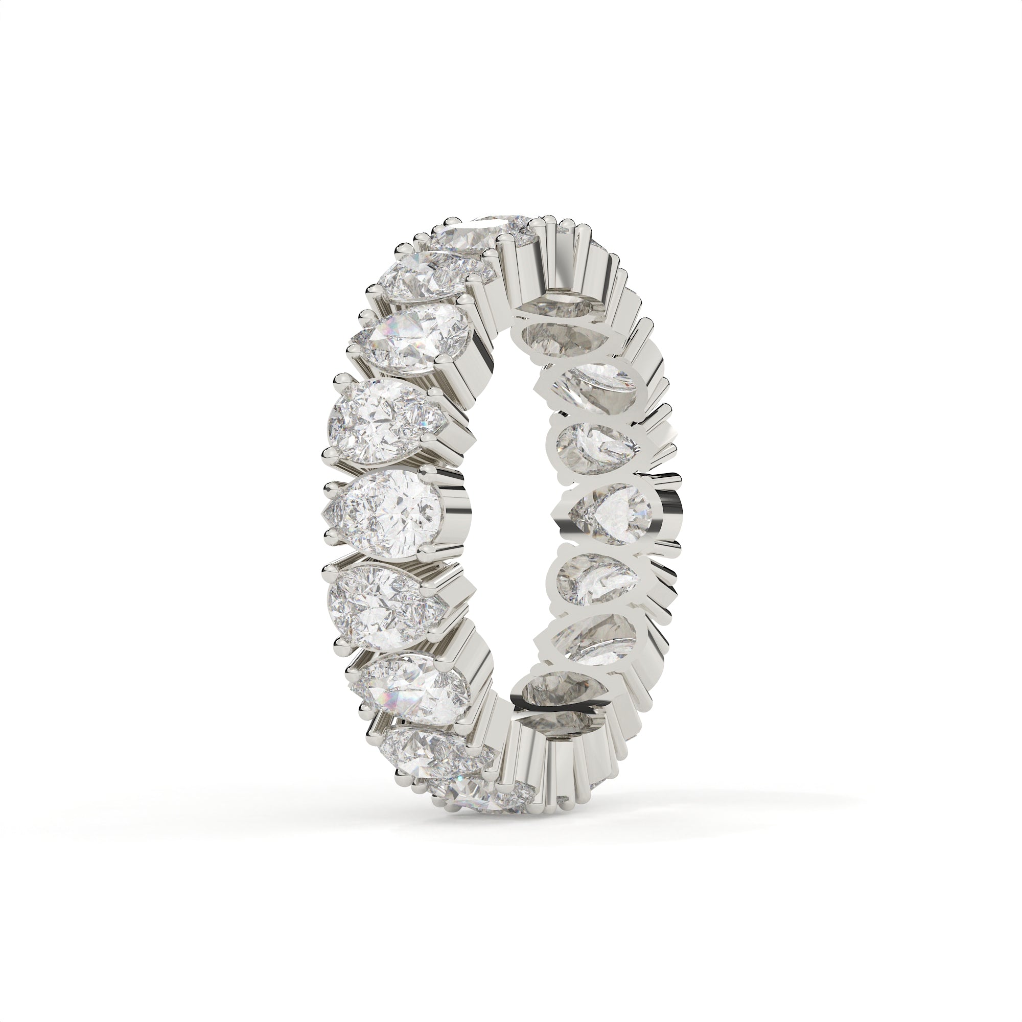 3 Carat Pear Diamond Eternity Wedding Band