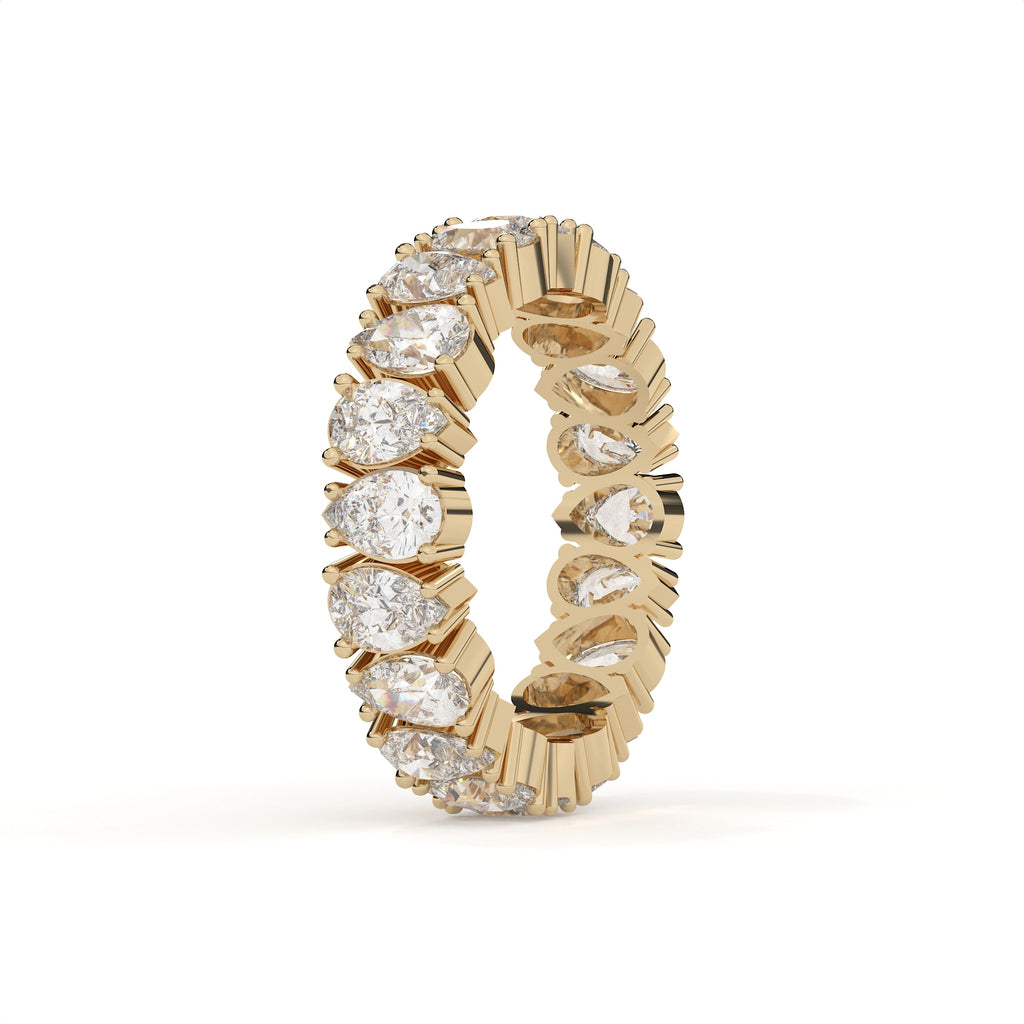 3 Carat Pear Diamond Eternity Wedding Band