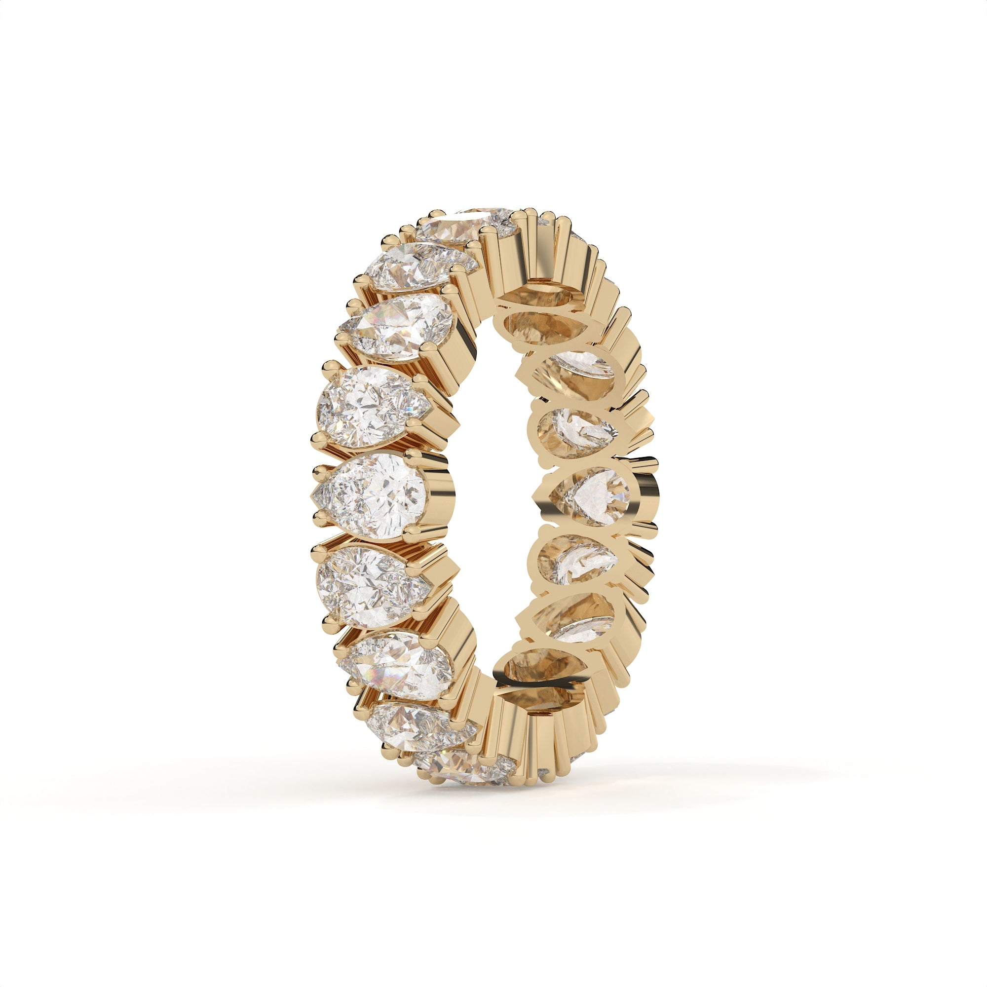 3 Carat Pear Diamond Eternity Wedding Band