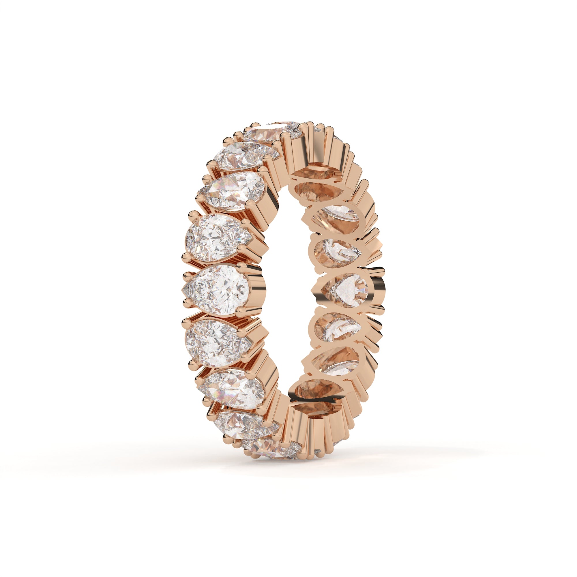 3 Carat Pear Diamond Eternity Wedding Band