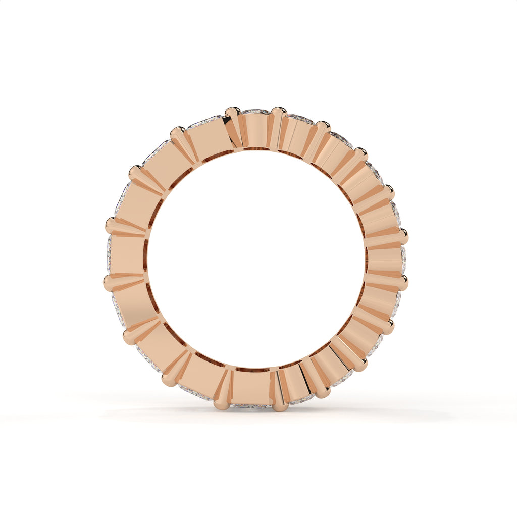 Oval And Emerald Diamond Full Eternity Wedding Band