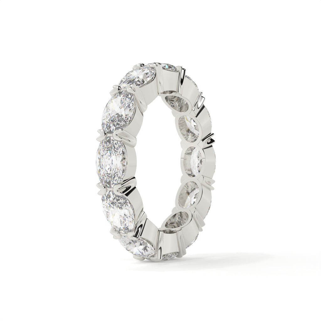 Oval Cut Lab Diamond Full Eternity Anniversary Band