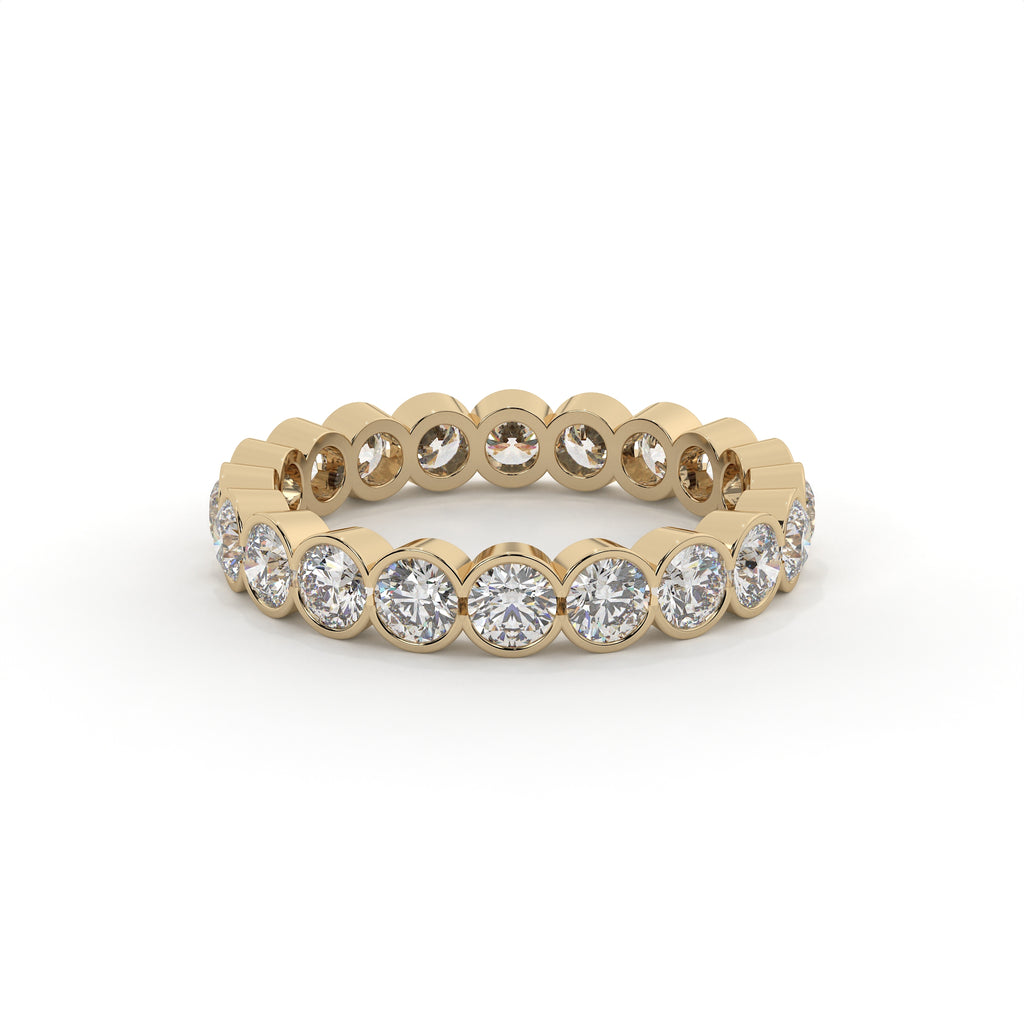 2 Carat Bezel Set Round Diamond Eternity Band