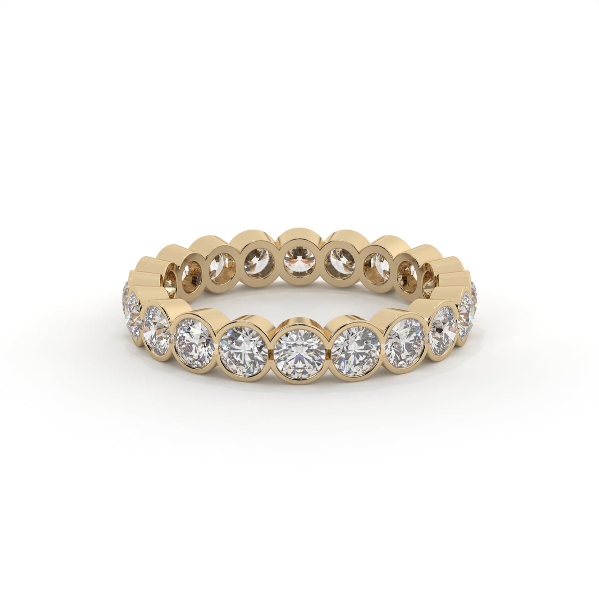 2 Carat Bezel Set Round Diamond Eternity Band