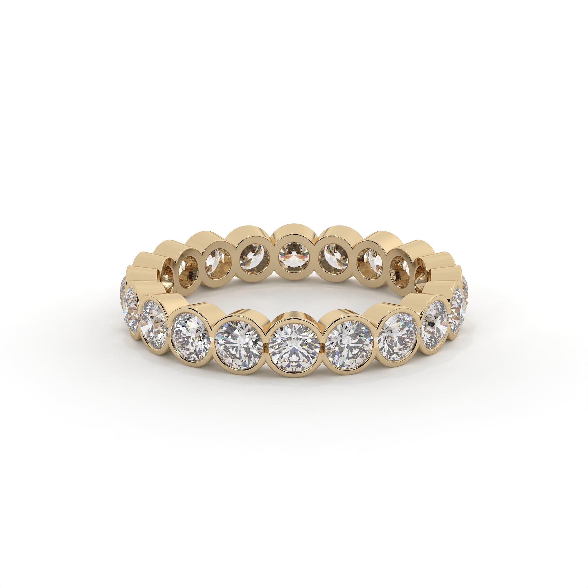 2 Carat Bezel Set Round Diamond Eternity Band
