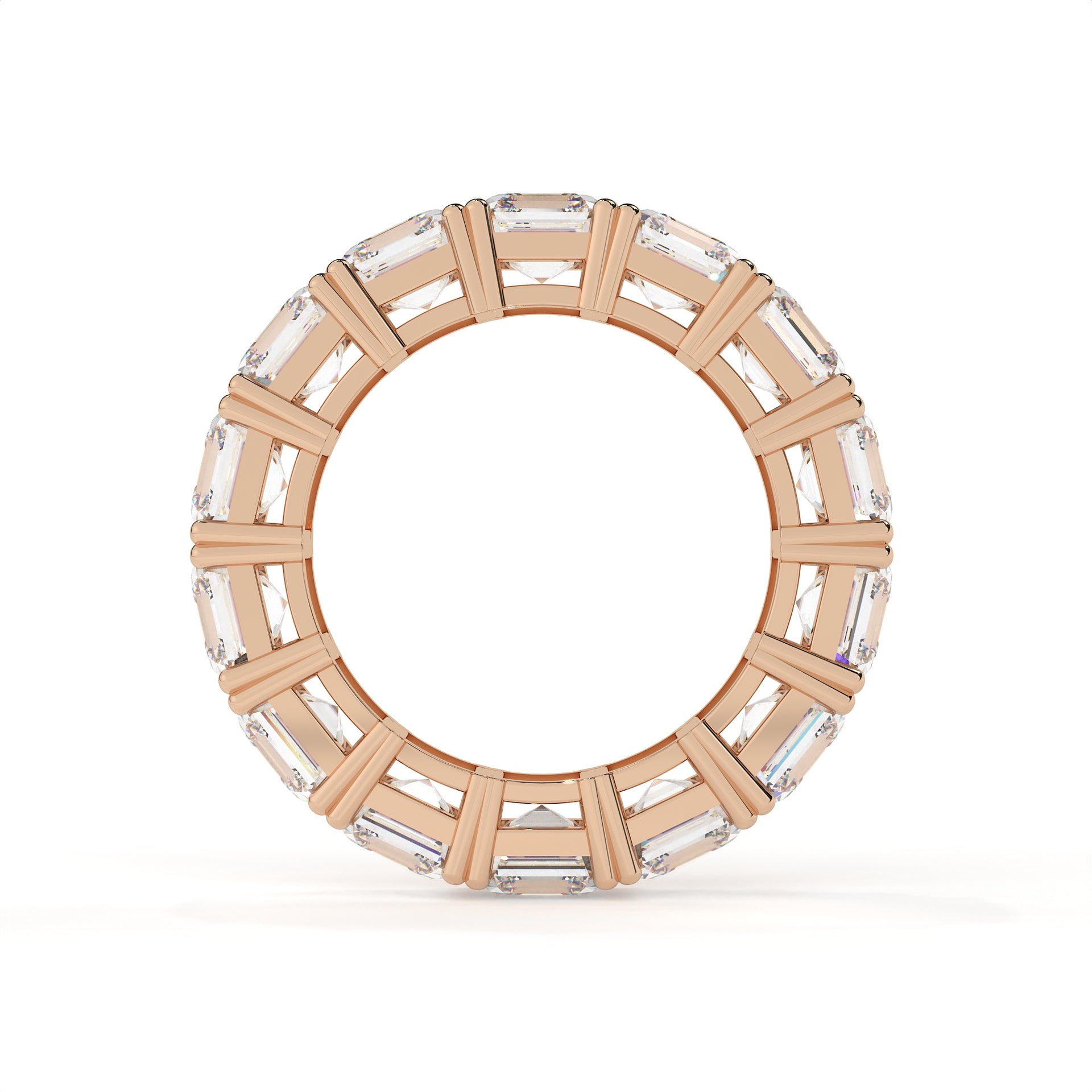 2.15 Carat Lab Grown Diamond Square Emerald Cut Eternity Band