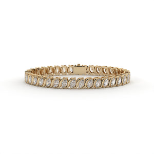 4.73 Carat Marquise Cut Lab Grown Diamond Twist Tennis Bracelet