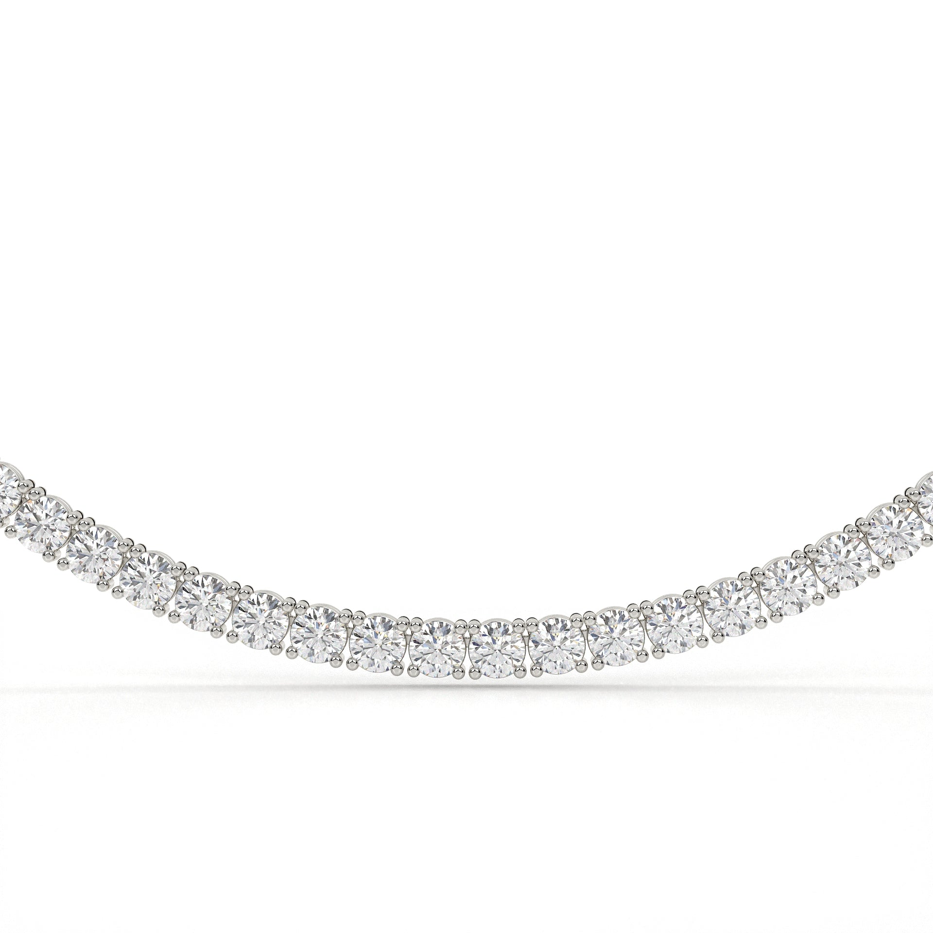 Diamond necklace on a white background
