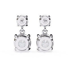 Cushion Diamond Stud Earrings 4-Prong Basket Setting