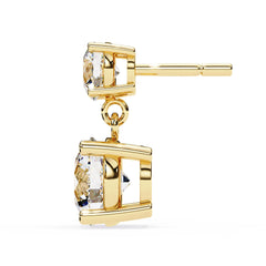 Cushion Diamond Stud Earrings 4-Prong Basket Setting
