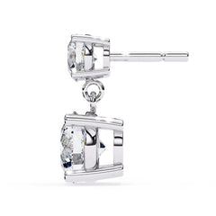 Cushion Diamond Stud Earrings 4-Prong Basket Setting