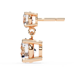Cushion Diamond Stud Earrings 4-Prong Basket Setting
