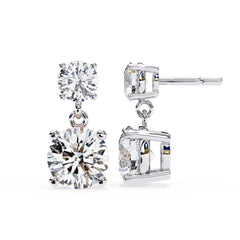Cushion Diamond Stud Earrings 4-Prong Basket Setting