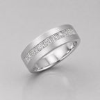 1 Carat Channel Set Princess Cut Lab Diamond Gents Gold Ring
