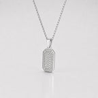 0.84 Carat Cluster Round Cut Lab Diamond Dog Tag Pendant For Men