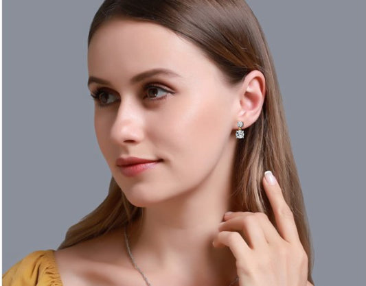 Dangle stud round earrings
