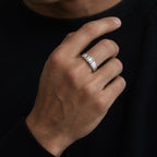 0.5 ct Round Lab Created Diamond 14K White Gold Ring For Men