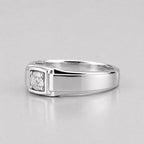 0.5 ct Round Lab Created Diamond 14K White Gold Ring For Men