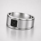 Round Cut Black Diamond Men's Wedding Band