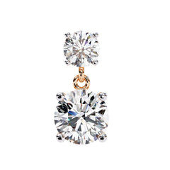 Cushion Diamond Stud Earrings 4-Prong Basket Setting