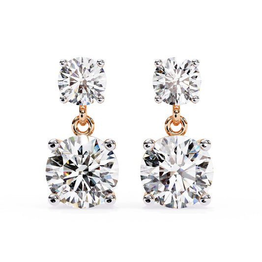Cushion Diamond Stud Earrings 4-Prong Basket Setting