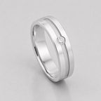 0.10 Ct Round Lab Grown Diamond Flush Set Engagement Ring For Men