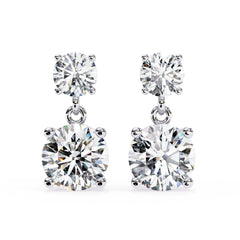 Cushion Diamond Stud Earrings 4-Prong Basket Setting